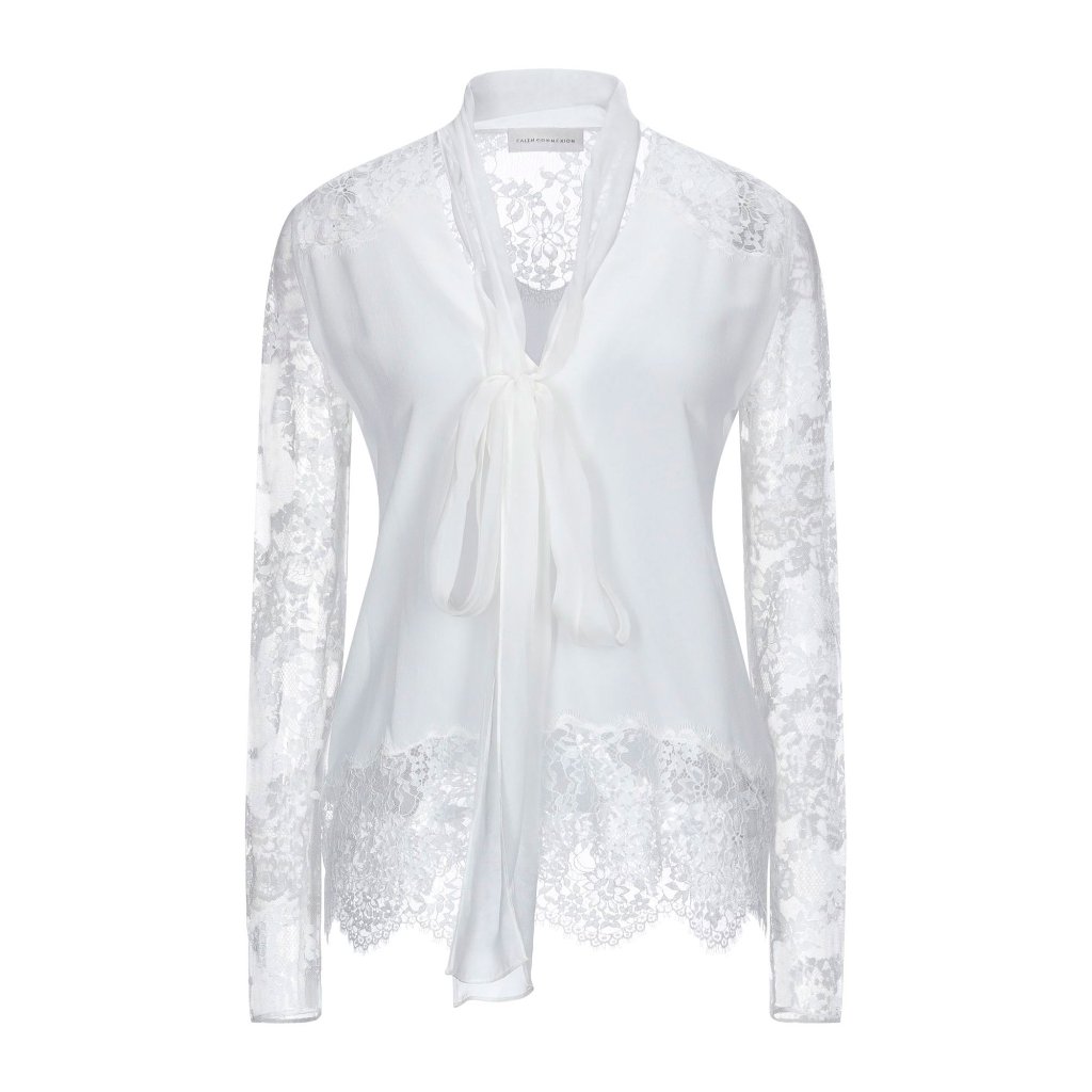 Silk And Lace Blouse - White